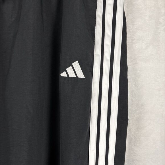 adidas Womens Plus Sz Pants Baggy Wide Leg 2X Size 3-Stripe Trim Woven Track NWT - Picture 2 of 5